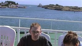 Lunch on the 13:50 ferry from Skudeneshavn to Mekjarvik - 34.3 miles into the ride